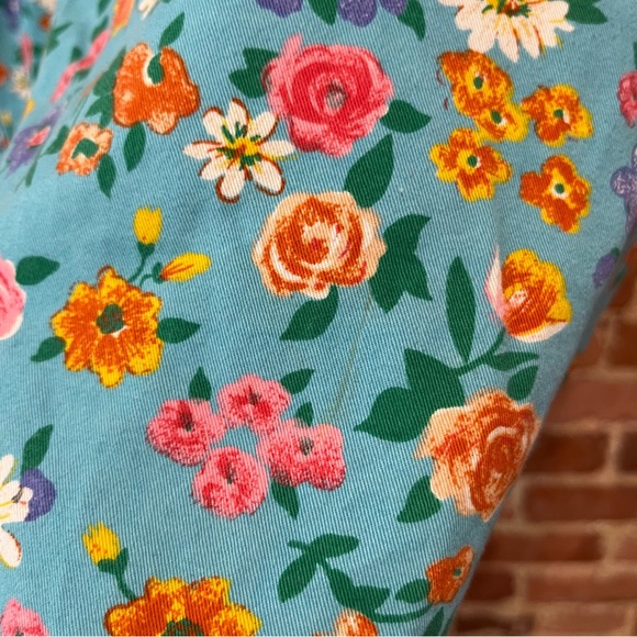 No Excuses Floral Denim Overall Dress Size Medium - Picture 7 of 7